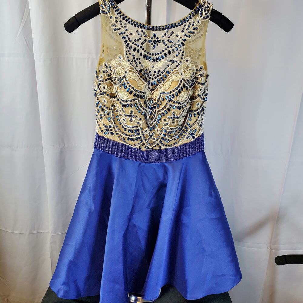 BouBou A-Line Satin Embellished Gown with V Cut Back - NWT - Size Small